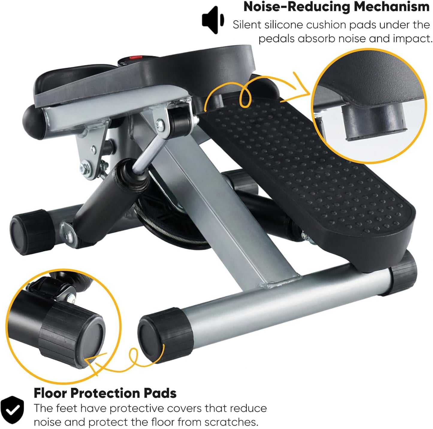 NEWBULIG Mini Stepper for Exercise at Home Stair Step Machine for Indoor Fitness Portable Home Gym Stepper for Full Body Workout 300lb Weight Capacity