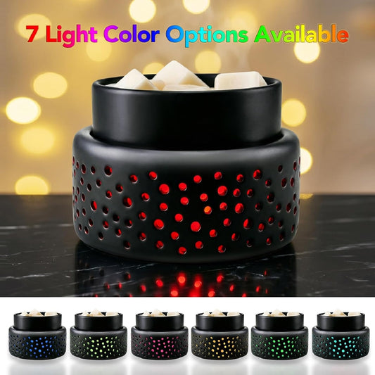 VICTORIA AROMA Ceramic Wax Melt Warmer - LED Night Light Candle Wax Warmer for Scented Wax, Electric Fragrance Wax Melter for Home, Office, Bedroom Decor, and Gifts