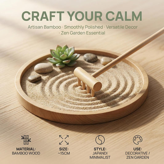 DOITOOL Mini Zen Garden Tool Rake Set, 10pc Sand Rake Tool, Meditation Feng Shui Decor Accessories for DIY Home Office Tabletop Decor