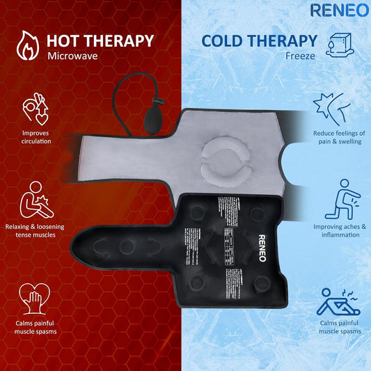 RENEO Compression Knee Ice Pack Wrap with Air Pump