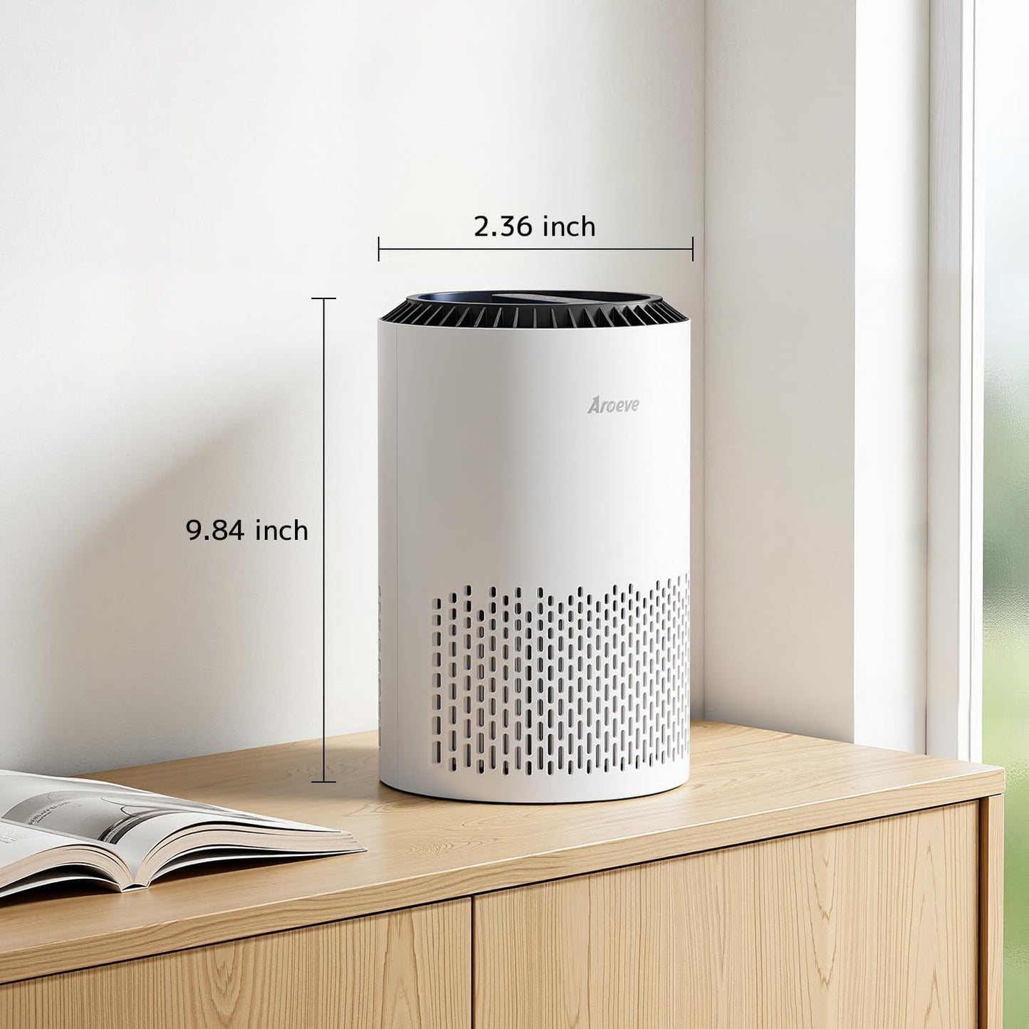AROEVE Air Purifiers for Bedroom Home, Air Purifier For Smoke Pollen Dander Hair Smell Air Cleaner with Sleep Mode Speed Control For Bedroom Office, MK01- Black(Available for California)