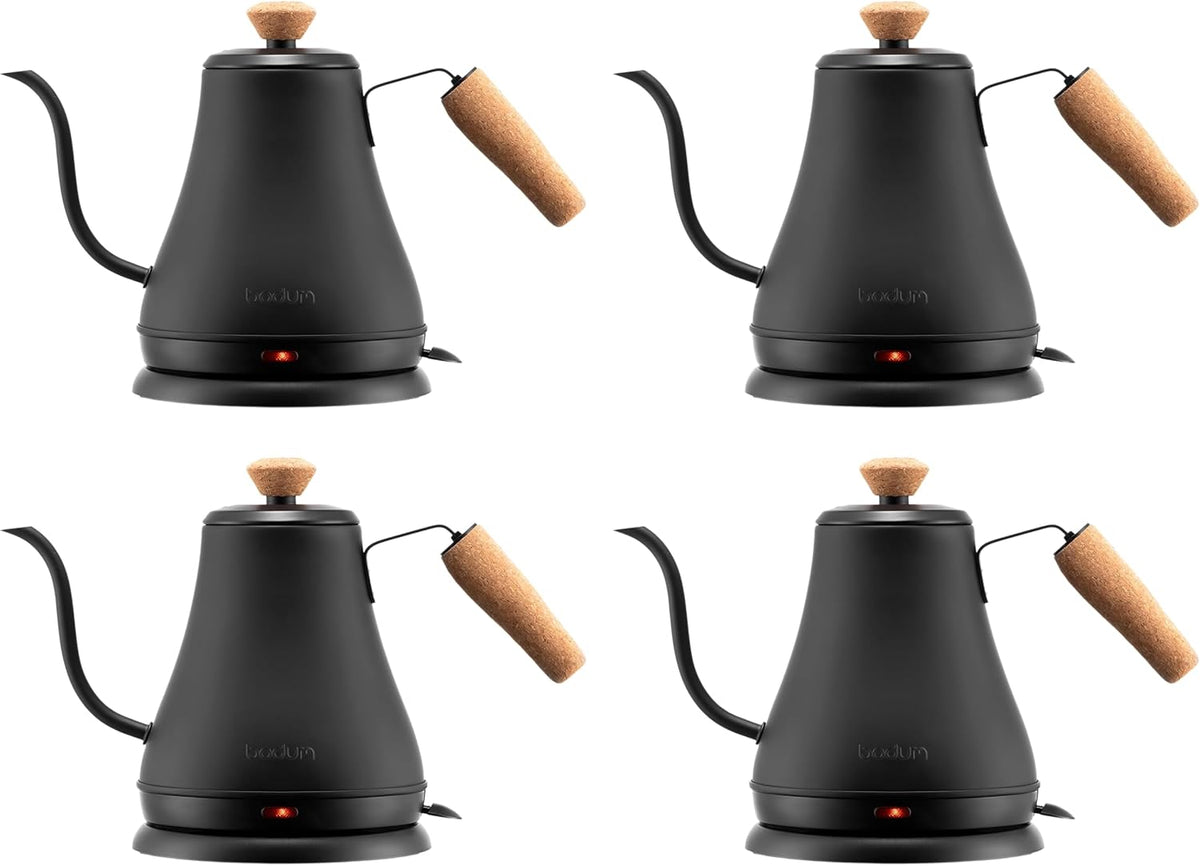 Bodum 27oz Bistro Gooseneck Electric Water Kettle, Pour Over Coffee & Tea, Stainless Steel, Matte Black