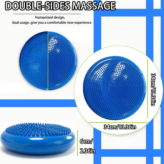 Wobble Cushion Balance Disc, Wiggle Seat for Sensory Youth & Adults, Balance Disk with Inflation Pump for Fitness, Core Strength, Physical Therapy, Posture Improvement