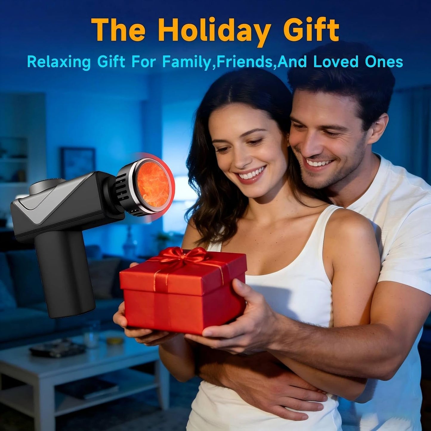 Massage Gun with Heat, Mini Handheld Massager for Home & Travel, Quiet, Lightweight & Portable,Powerful Full Body Electric Massager Tool for Men and Women, (Black)
