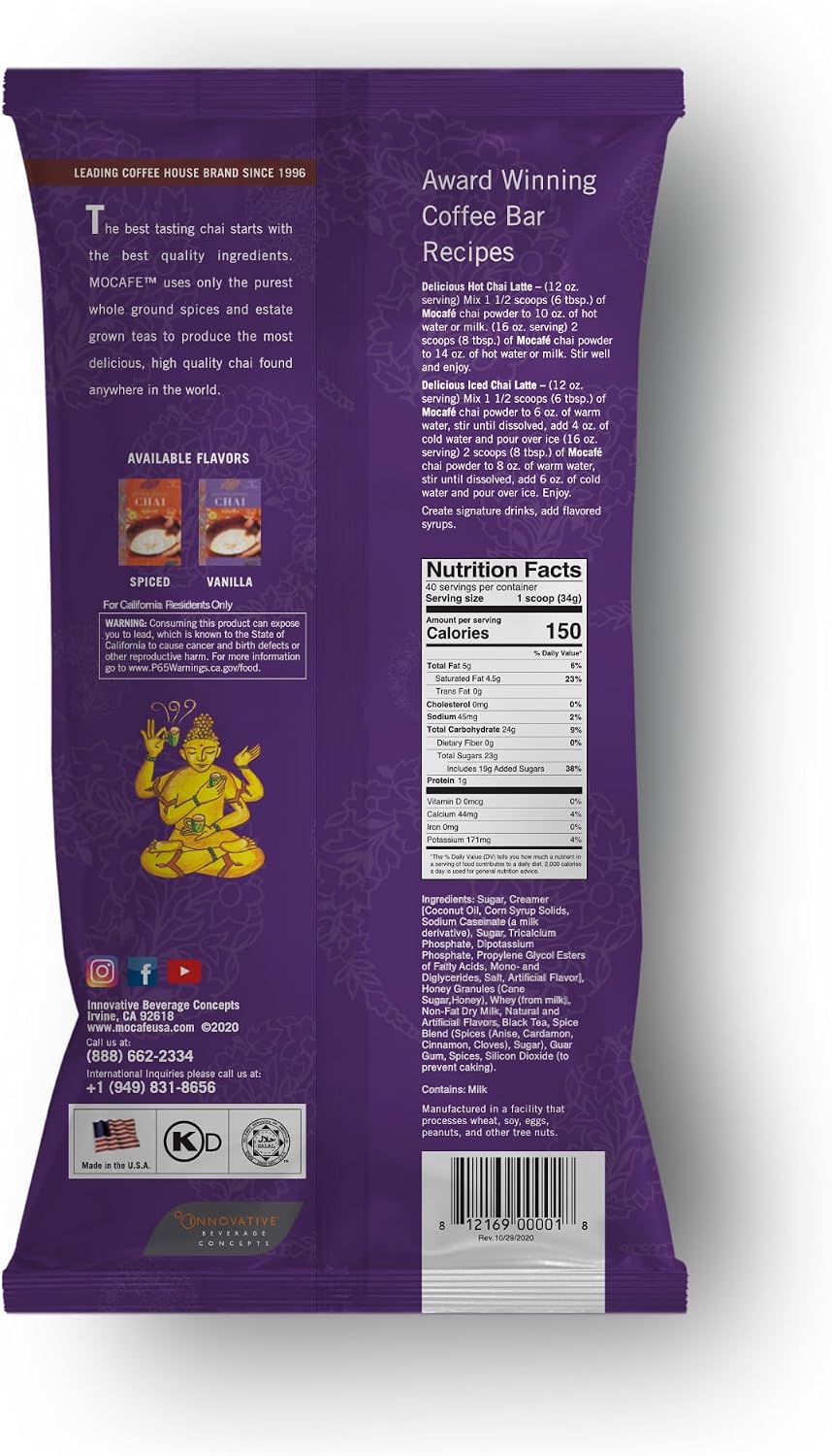 MOCAF White Classic Tea Mix - Adults, Young Adults