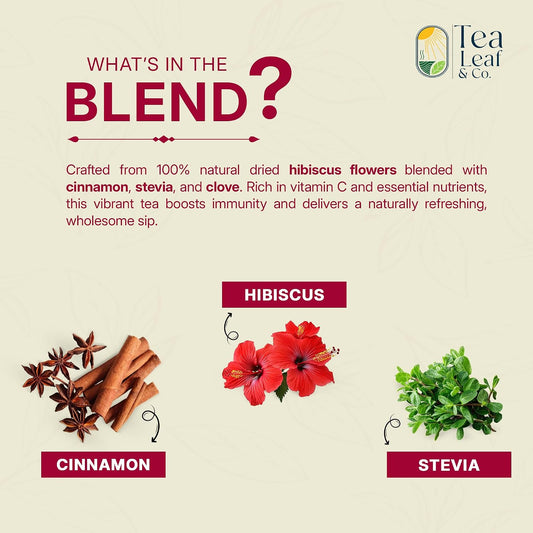Sweet Hibiscus Cinnamon Green Tea 200gm, Natural Herbal Infusion, 100 Bags