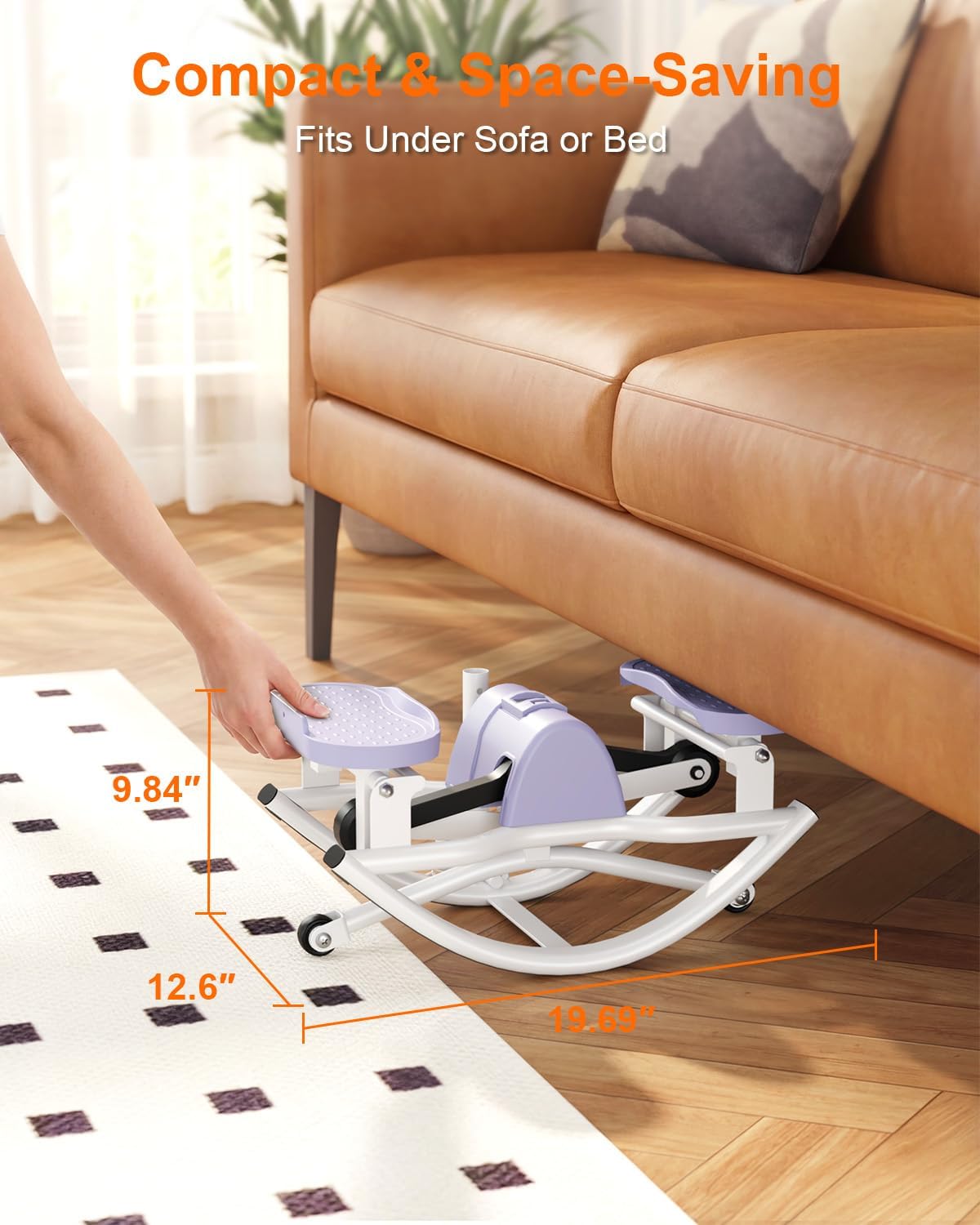 Rocking Steppers for Exercise at Home, Rocker Stepper Side to Side with Resistance Bands & Handlebar for Full Body Workout, Low-Impact Lateral Stepper Exercise Machine with Digital Monitor