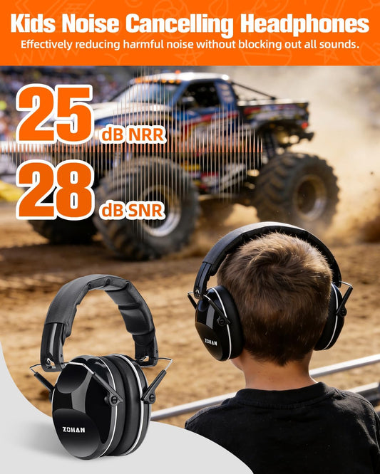ZOHAN 032 Kids Noise Canceling Headphones - 25dB NRR Kids Ear Protection Earmuffs for School, Monster Jam, Fireworks, Travel, Air Show, Concert, Autism - Pink