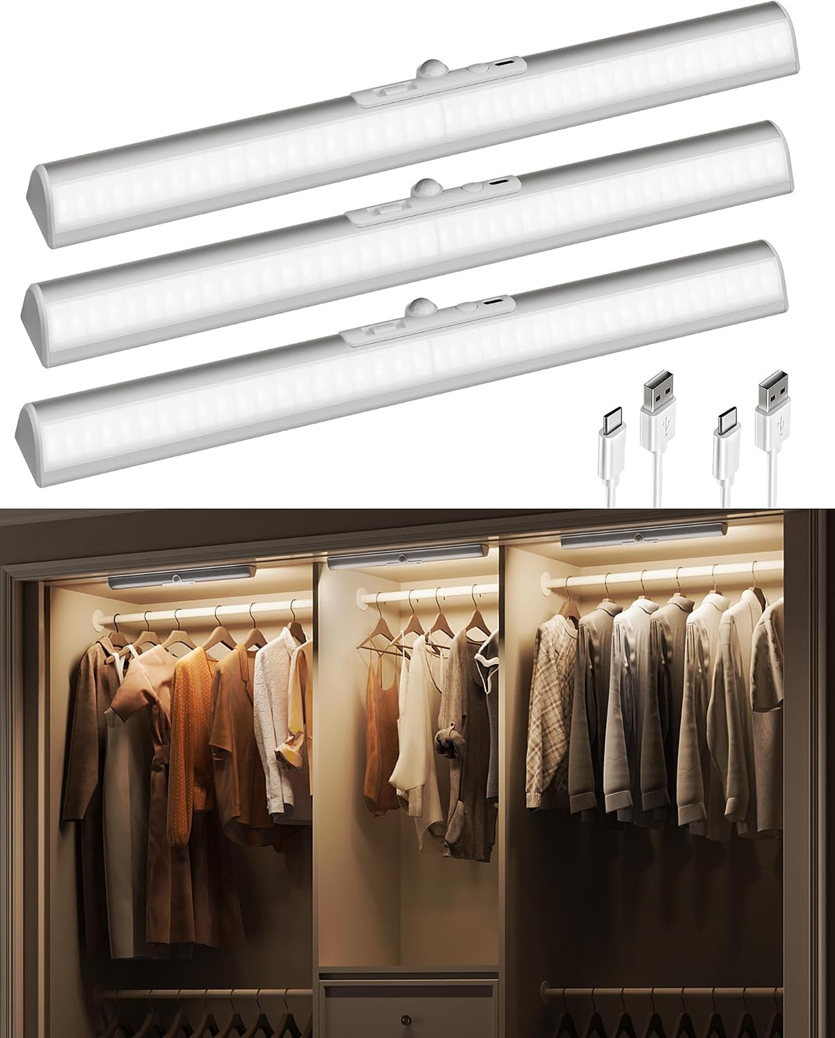 EZVALO 13-inch Closet Lights, Motion Sensor Lights Indoor