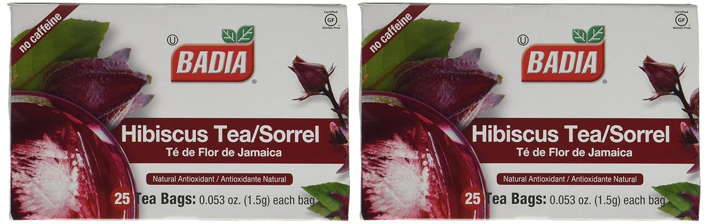 Badia Hibiscus Tea, 2 Pack (Each 25 Bags)