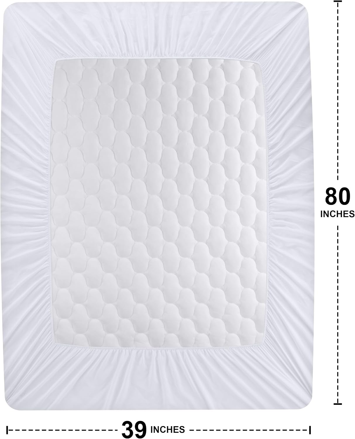 Utopia Bedding Waterproof Mattress Protector, Queen Mattress Pad, Noiseless Quilted Fitted Cover with Deep Pocket Stretches up to 16 Inches (White)
