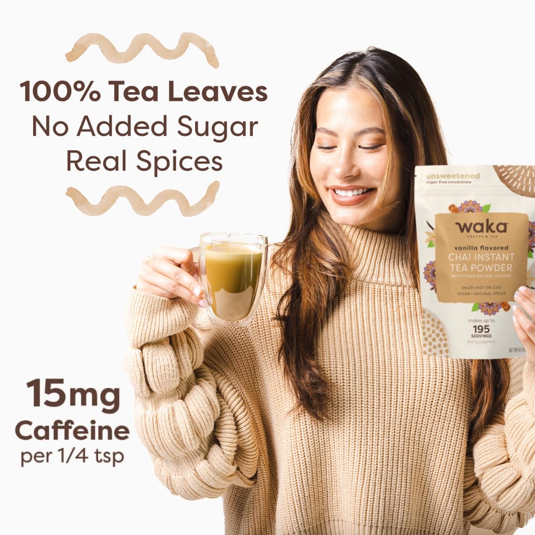 Waka Chai Powder Concentrate, Unsweetened Masala Chai, Sugar-Free, 4.5 oz