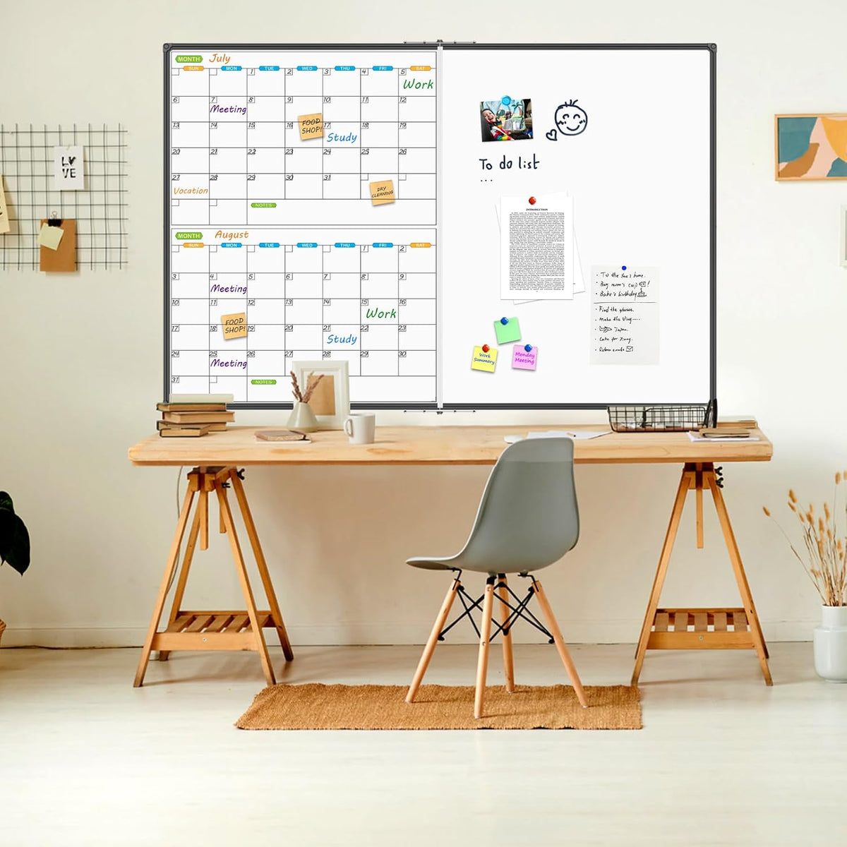 JILoffice Magnetic Dry Erase Calendar Whiteboard, 24" x 18" Monthly Board