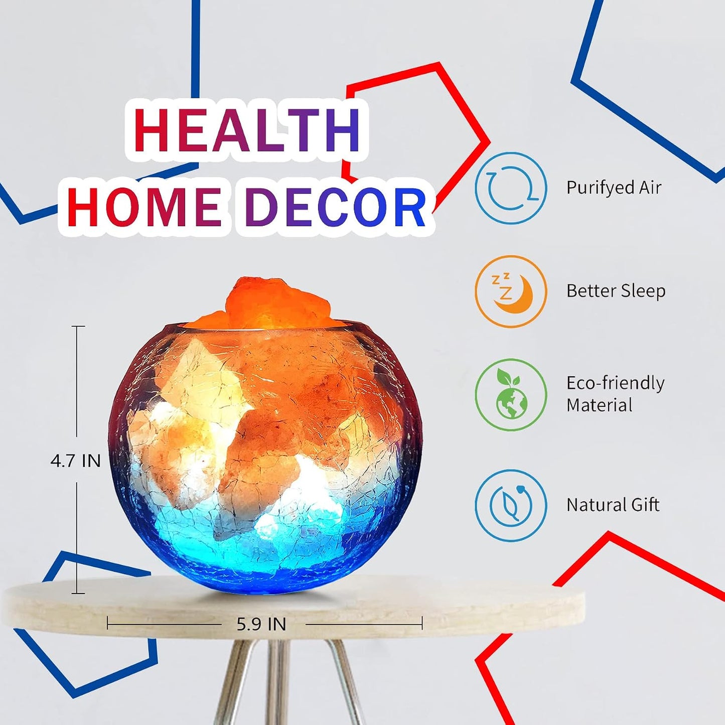 USB Himalayan Salt Lamp with Remote Control, 16 Colors Lighting & 4 Color Changing Mode Salt Rock Lamp, Used for Holiday Gift, Home Deco, Yoga, Office