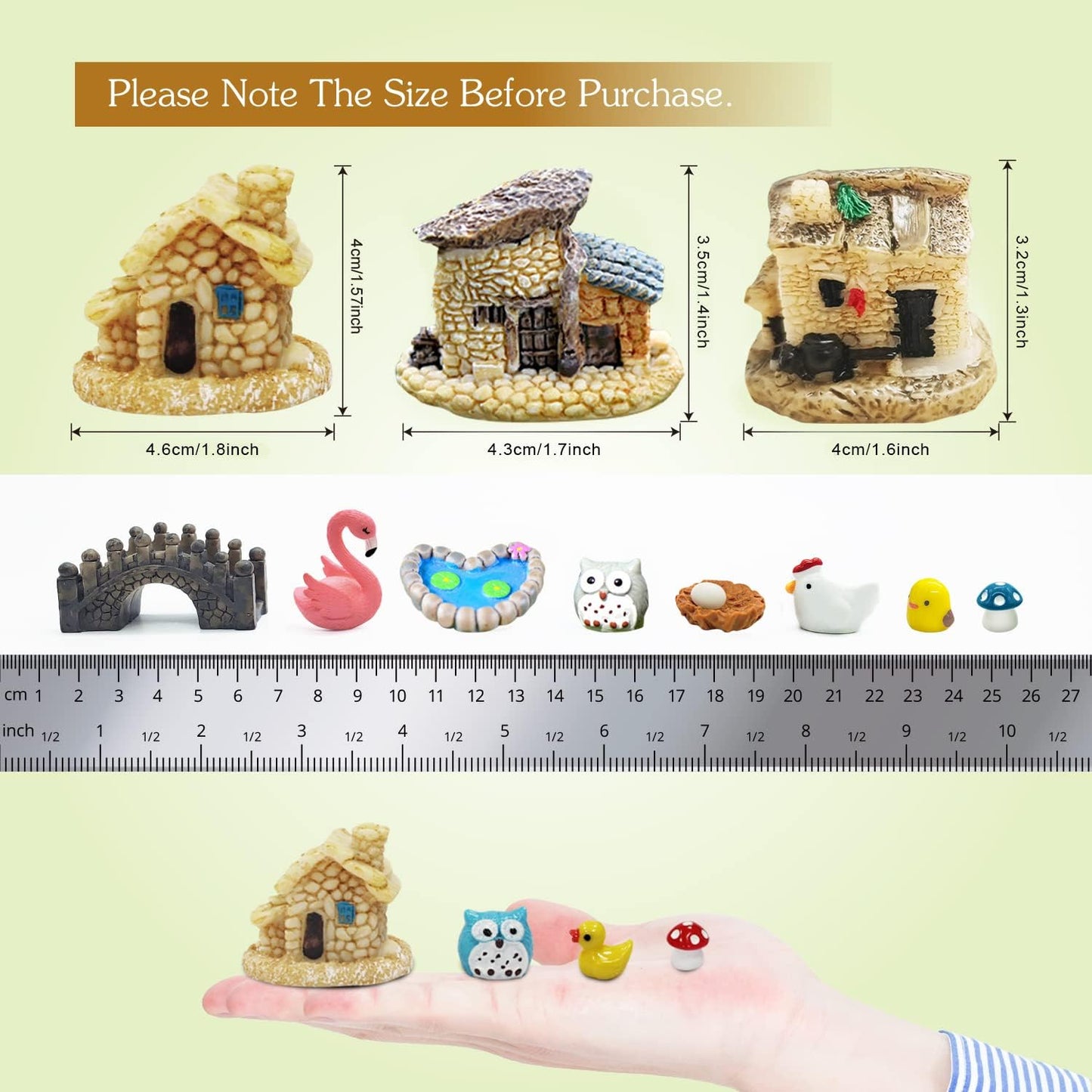 Dracarys Selected 100 Pcs Fairy Garden Accessories, Mini Resin Animals, Miniature Figurines, Micro Landscape Ornaments Kit, Garden DIY Animals, Environmental Resin, Forest Encounters