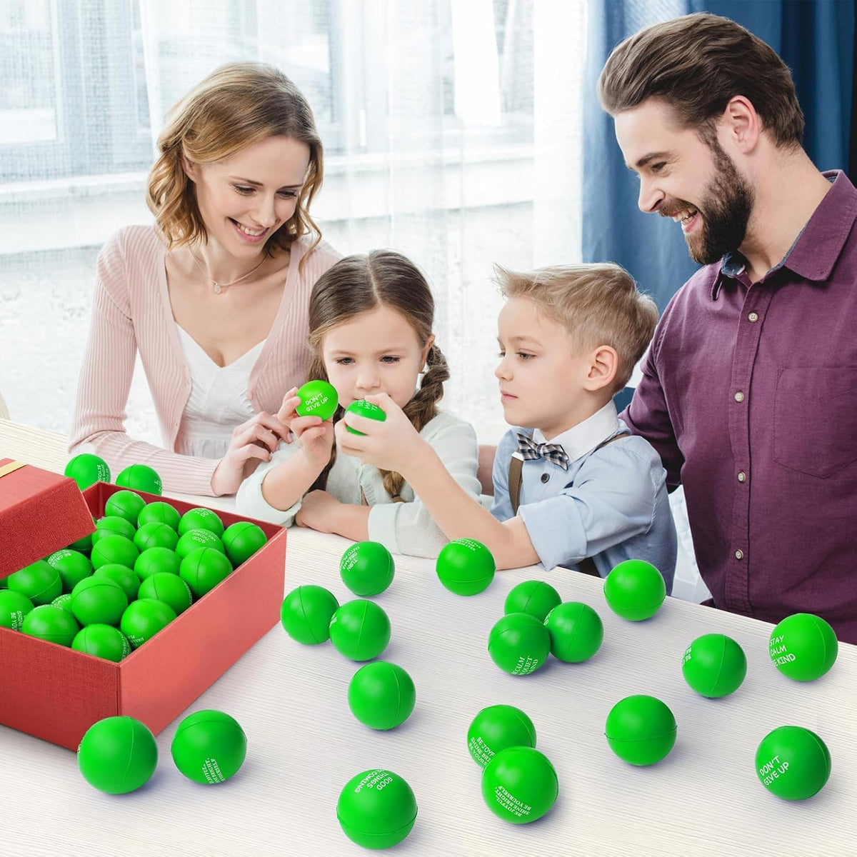 SHQDD 100PCS Motivational Stress Balls for Adults and Kids - Stress Balls Bulk Soft Sponge Squeeze Toys with Inspirational Quotes | Office Classroom Stress Relief Gifts | Anxiety Relief Fidget Toys