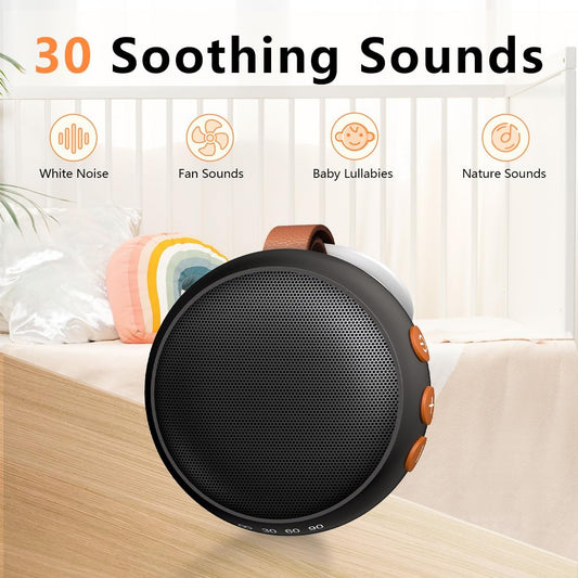 Portable Sound Machine Baby White Noise Machine Travel Noise Machine with 30 Soothing Sounds for Newborn Kids Adults Battery Sleep Brown Noise Masker 4 Timers Memory Function for Travel Home Office