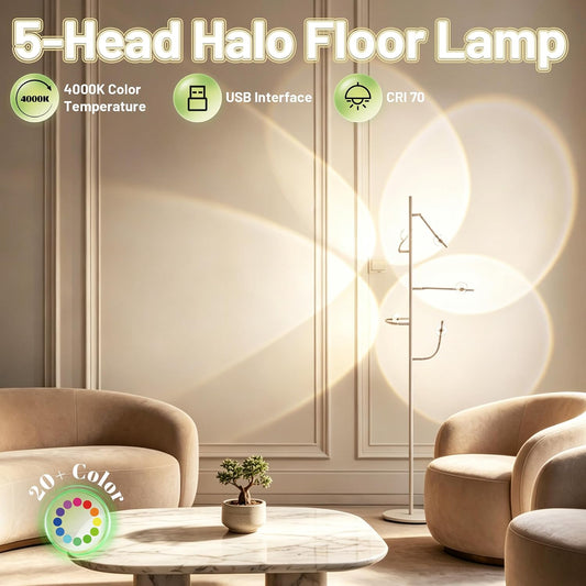 Sunset Lamp, halo projector floor lamp 5 Head Halo Sunset Floor Lamp Gift