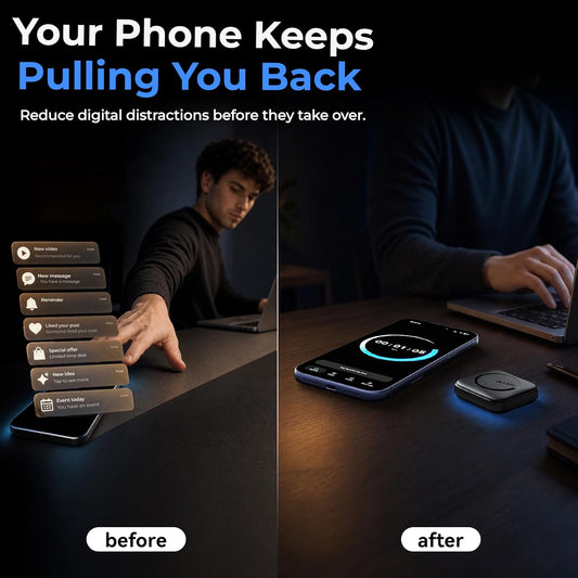 Phone Access Blocker – Build Better Focus Habits with Physical App Control, Black