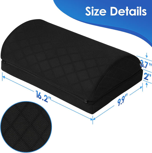 CushZone Foot Rest,Desk & Gaming Accessories,Foot Rest for Under Desk at Work,Comfortable Footrest with 2 Adjustable Heights & Removable Cover, Office Desk Accessories(Gray)