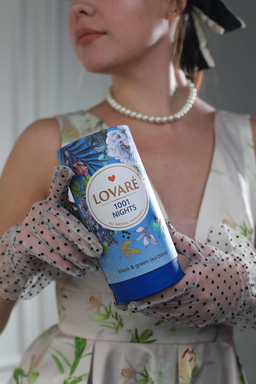 LOVARE 1001 Nights Tea Blend - 80 g (2.82 oz) Loose Leaf with 15 Paper Filters - Premium Black & Green Tea with Fruit & Flower Petals - Made in Ukraine (1001 Nights tea)