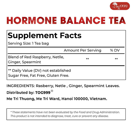 TOG999 Hormone Balance Tea Bags, Spearmint, Nettle & Ginger, 40 Count