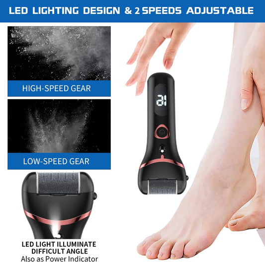 Electric Foot Callus Remover, Rechargeable Foot Scrubber File Pedicure Kits
