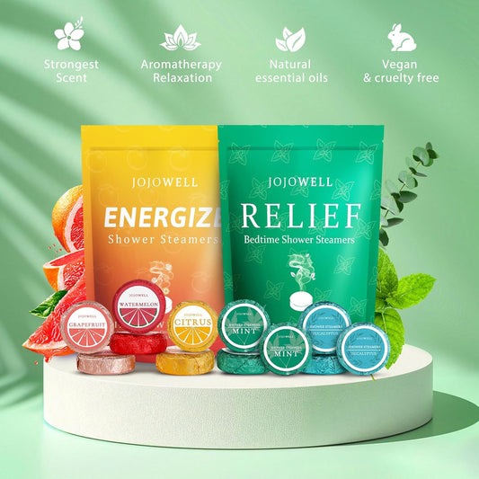 JoJowell Shower Steamers Aromatherapy - 18 Pack Birthday Gifts for Women & Men, Mom Wife Grandma Sister Her Teens, Self Care with Natural Essential Oils Relaxation Home SPA