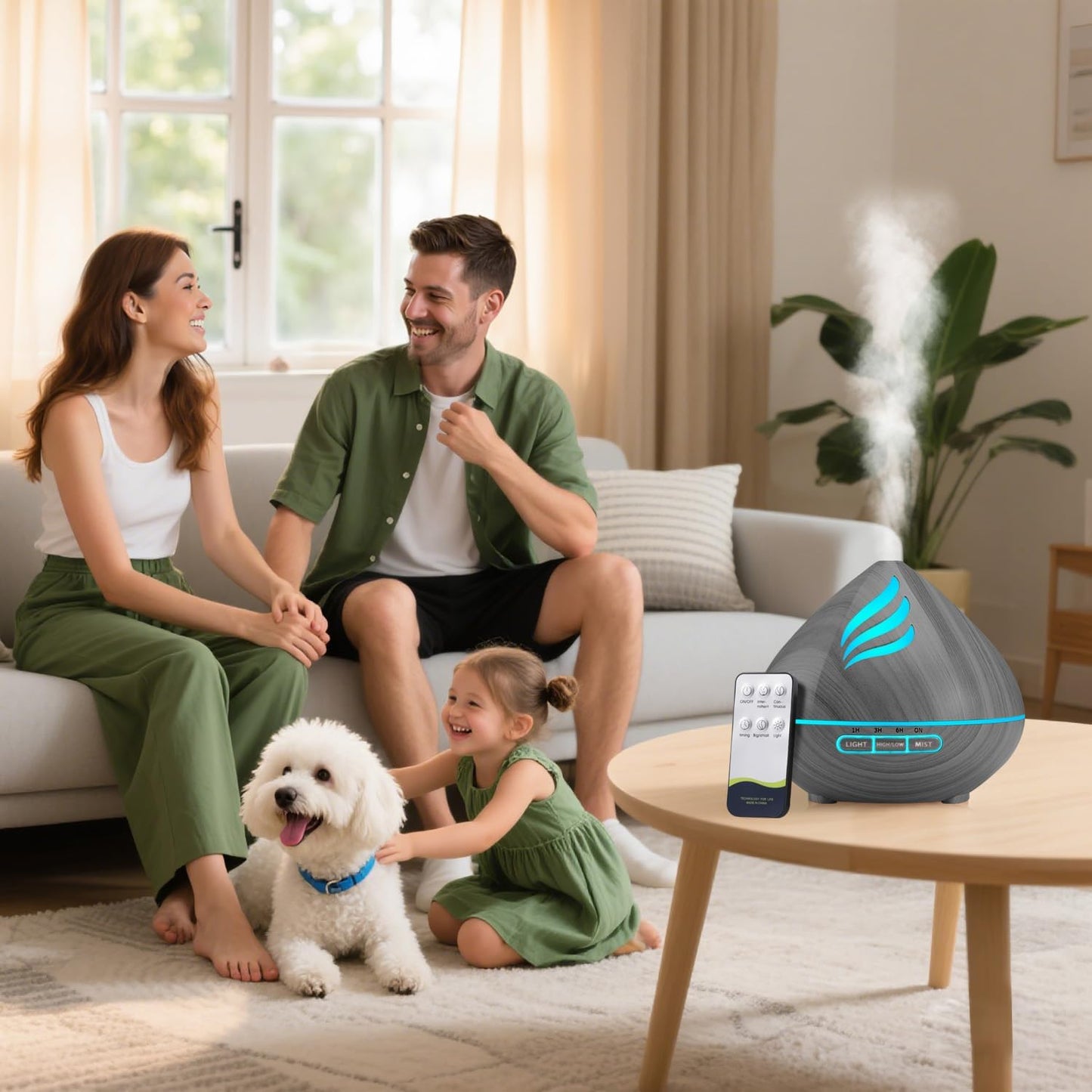 ππ%π¨ππ Essential Oil Scent Diffuser: 500ML Aroma Diffuser for Home Bedroom - 14 Colors LED, Remote Control, Ultra-Quiet Cool Mist Scent Diffuser with Timer for Family - Camel