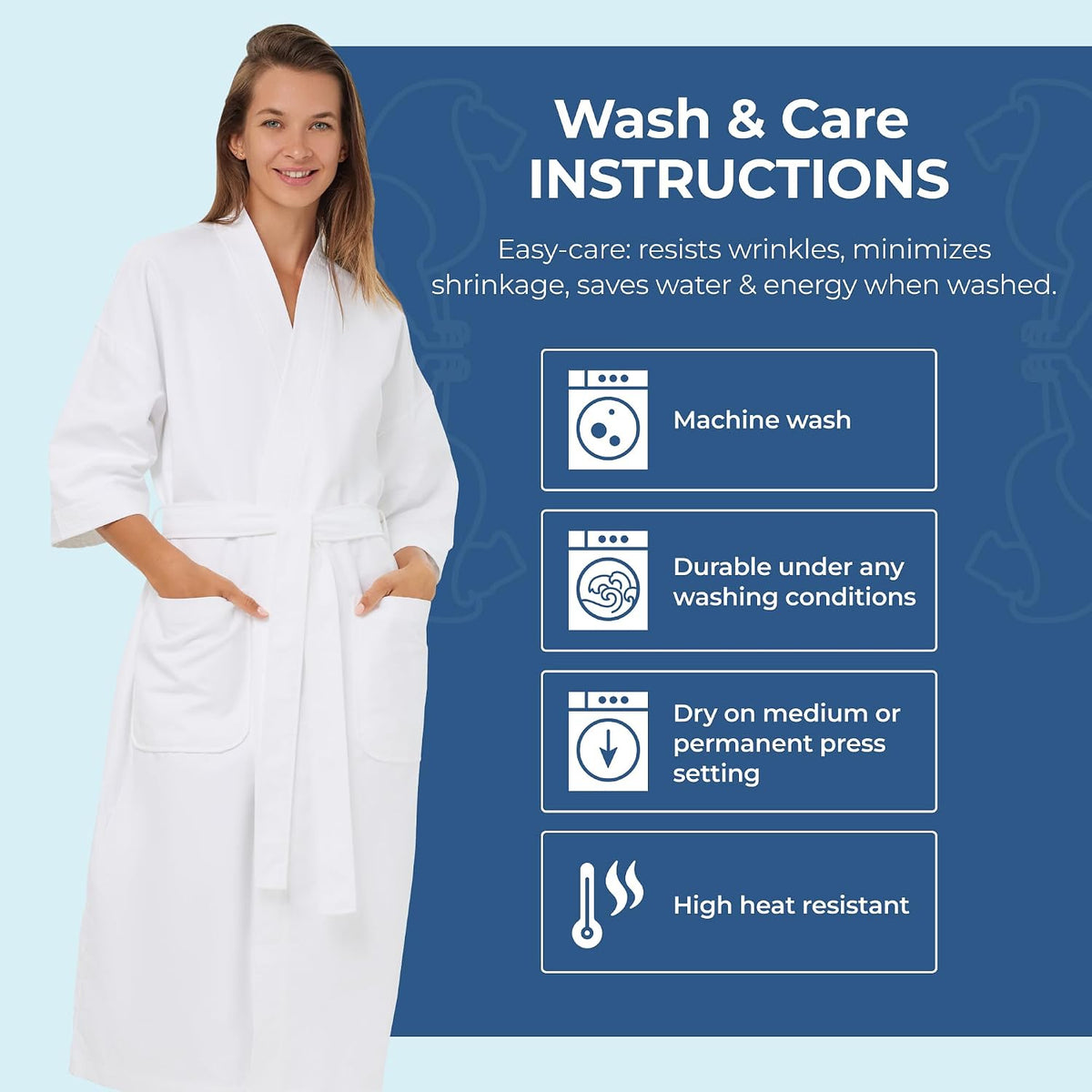 Monarch Unisex Chamois Microfiber Spa Kimono Robe