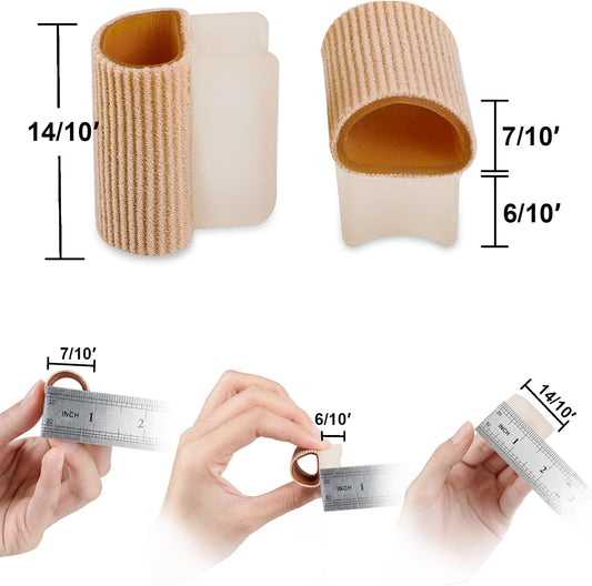 Povihome 6 Pack Gel Toe Spacer Separators(0.6'' Thick), Bunion Corrector for Overlapping Toe (1st/2nd Toe), Silicone Toe Spacers with Soft Gel Lining for Hallux & Bunion Pain Relief