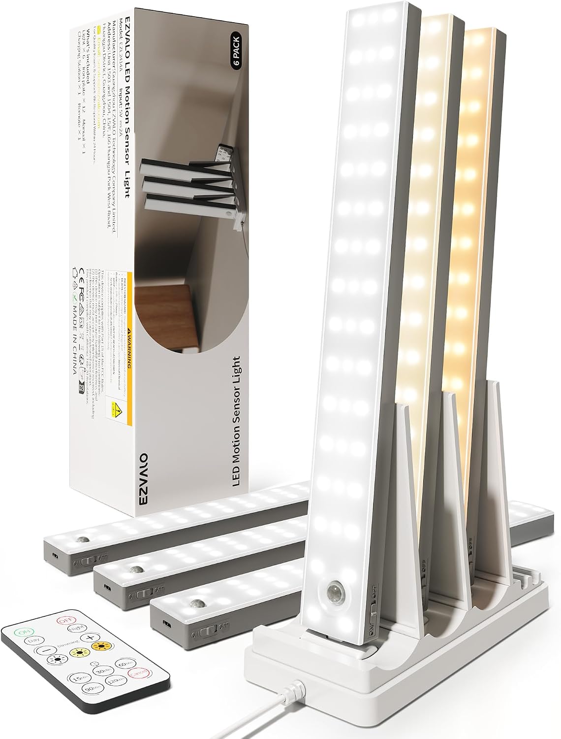 EZVALO Under Cabinet Lighting with Charging Station, Motion Sensor Lights