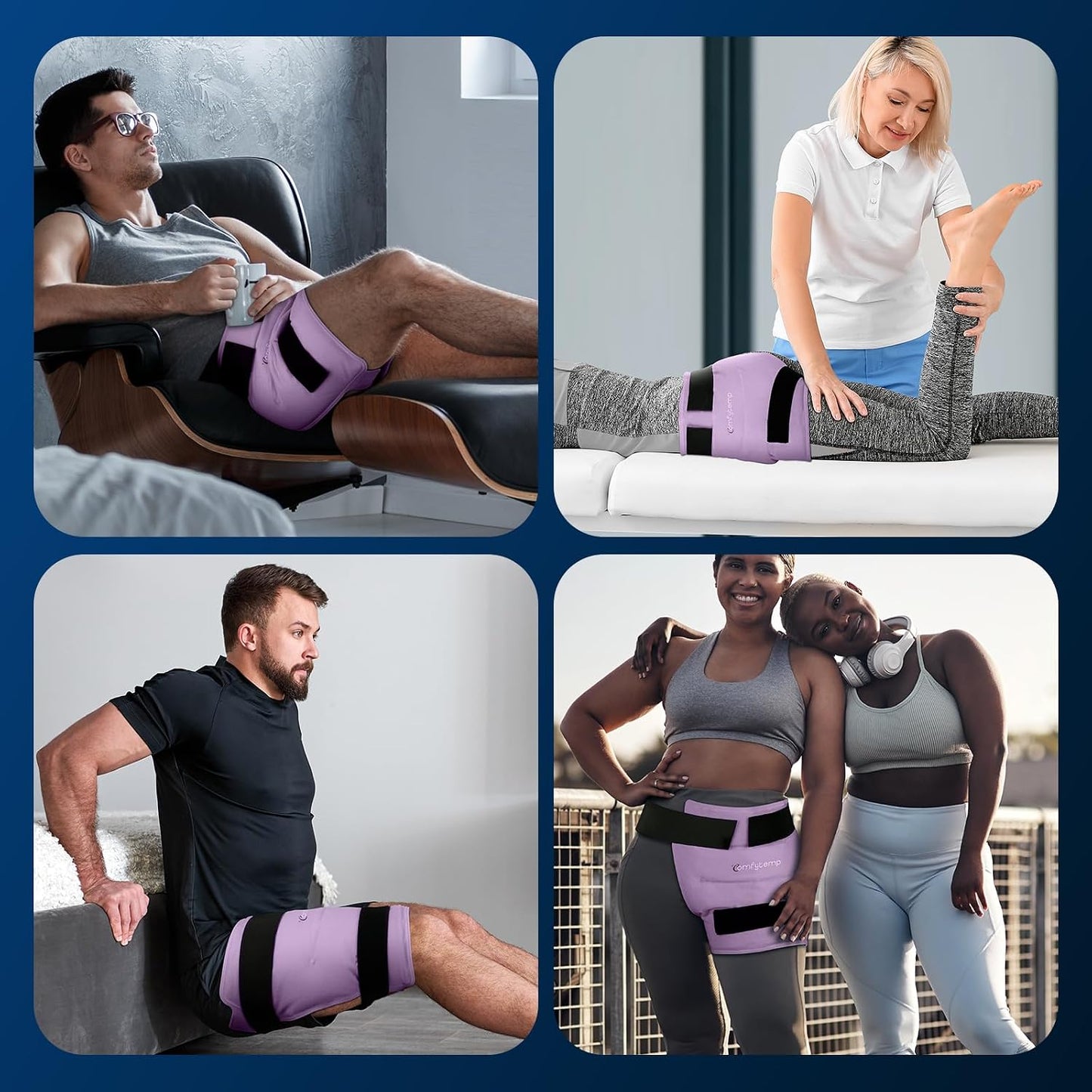 Comfytemp Hip Ice Pack Wrap for Sciatica Pain Relief, Hip Replacement Kit After Surgery, Reusable Gel Ice Pack for Injuries, Hot Cold Compress Recovery Items Physical Therapy for Men Women (L/XL/2XL)