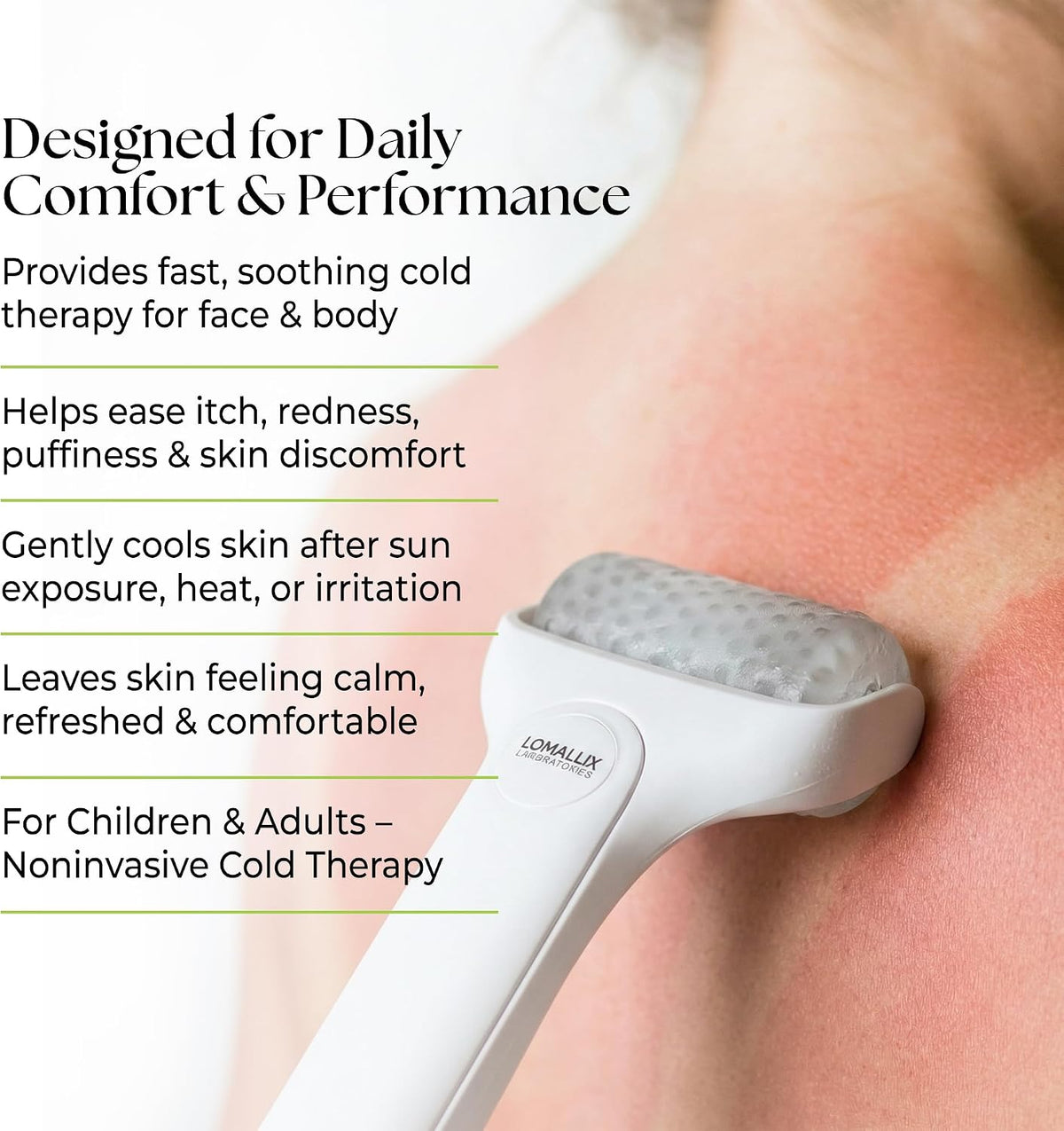 Loma Lux Cool IT! Ice Roller for Face & Body Puffiness, Itch & Sunburn