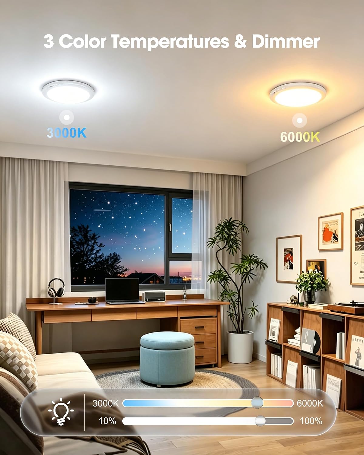 Rechargeable Ceiling Light - Motion Sensor Closet Light, White