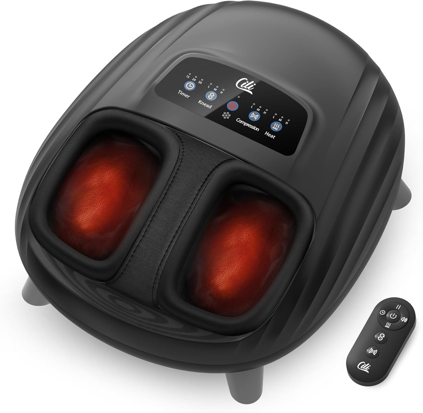 CILI 2026 Upgraded 4-in-1 Heated Foot Massager with Shiatsu, Compression & Vibration, Gifts for Women Men,Feet Massager Machine with Remote Control, Deep Kneading, Fits Big Feet 14 Men