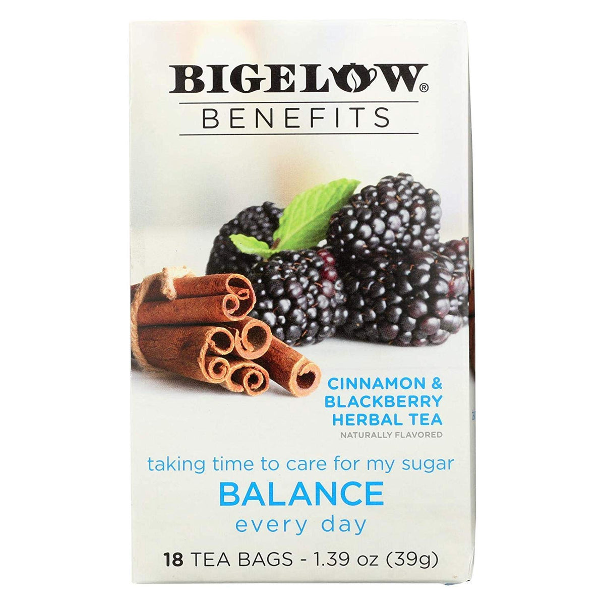 Bigelow Benefits Herbal Tea Cinnamon and BlackBerry Herbal Tea, 18 Count Boxes
