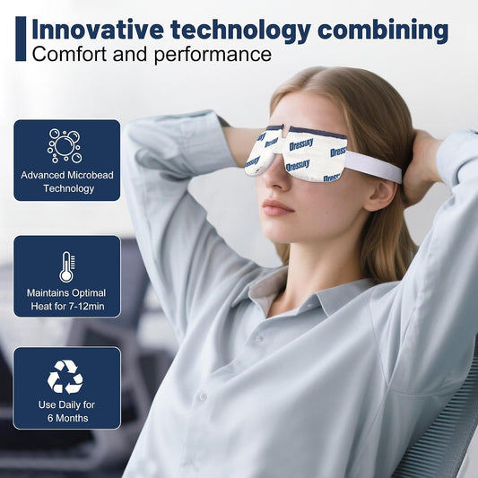 Microwavable Eye Compress with Gentle Steam Heat,Cotton White, 1 Pack