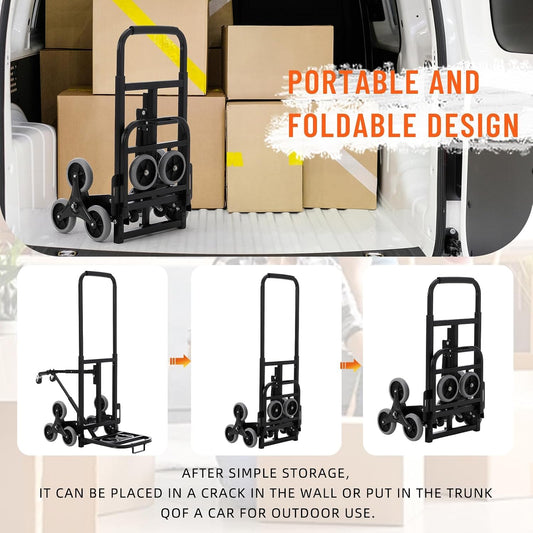 330 LBS Stair Climbing Dolly for Stairs, 10-Wheel Climber Hand Truck Dolly
