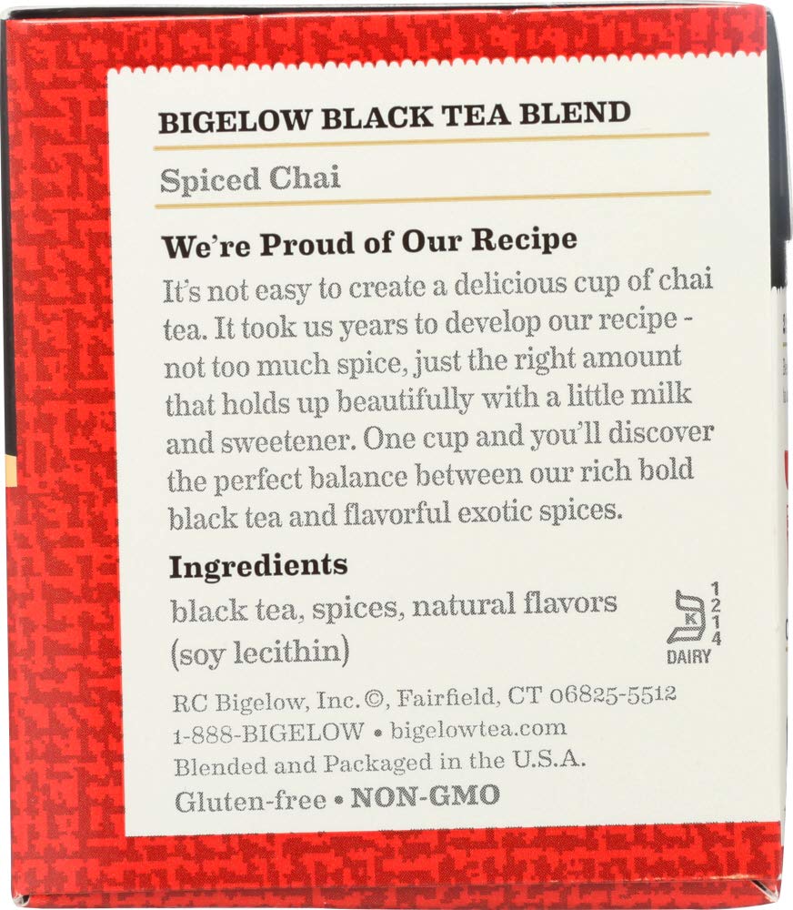 Bigelow Tea Black Tea - Spiced Chai - Case of 6-20 BAG