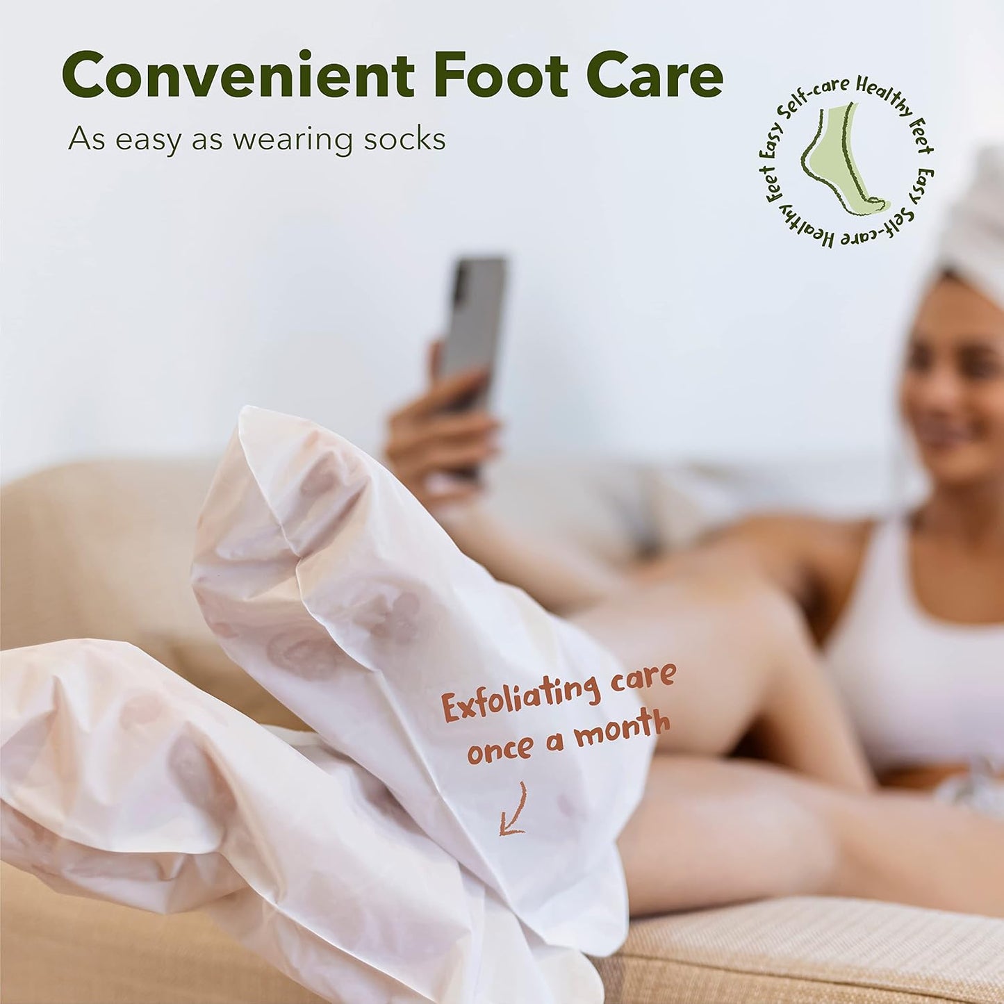 Purederm Foot Peeling Mask for Dry Cracked Feet, Exfoliating Treatment for Dead Skin & Calluses for Baby Soft Feet, 3 Pairs