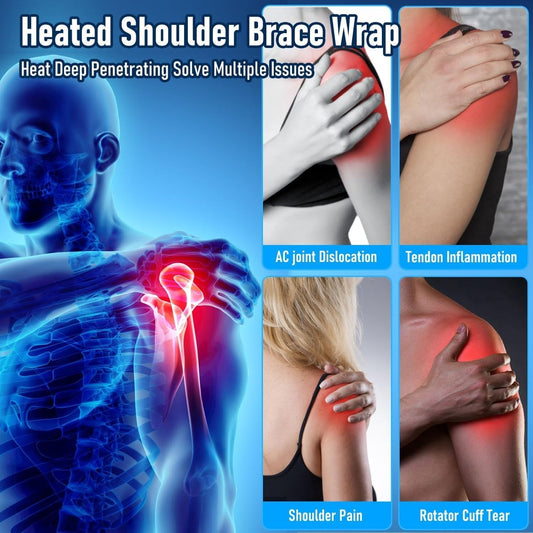Shoulder-Heating-Pad-Heated-Wrap - 3 Heat Levels Heating Pad for Shoulder Pain for Men Women Frozen Shoulder Pain Relief