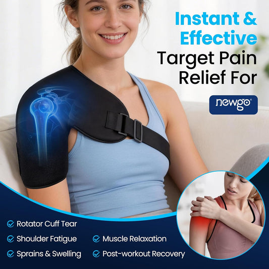 NEWGO Shoulder Ice Pack Rotator Cuff Cold Therapy, 45-Min Long-Lasting, M
