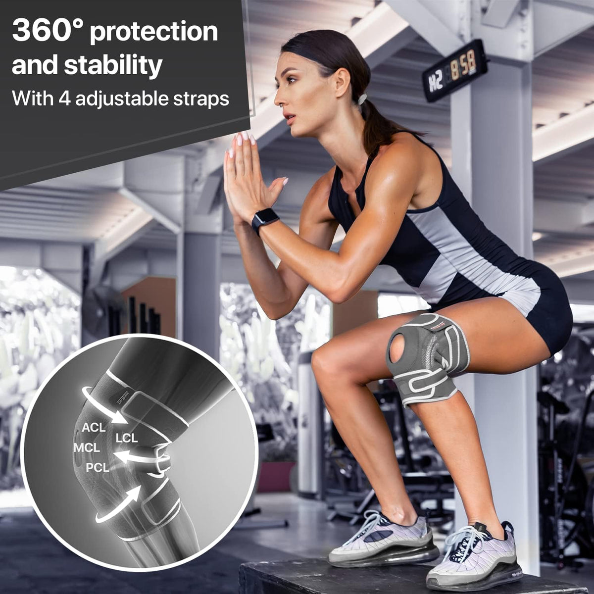 DR. BRACE ELITE Knee Brace with Side Stabilizers & Patella Gel Pads for Maximum Knee Pain Support and fast recovery for men and women-Please Check How To Size Video (Mercury, Medium)