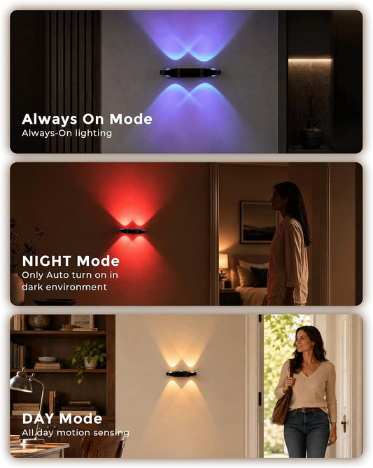 Rechargeable Motion Sensor Light Indoor, Magnetic RGB Wall Sconces