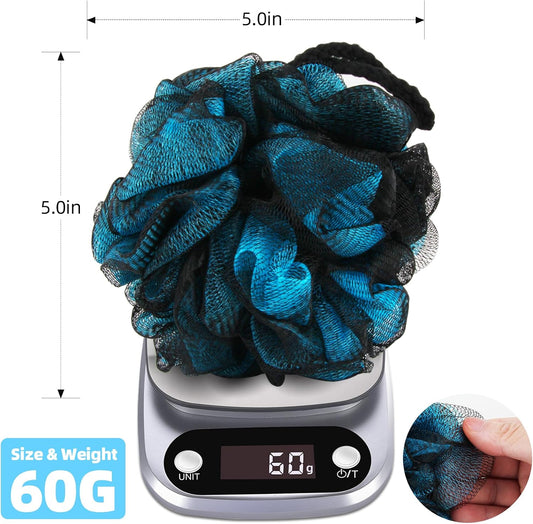 Chuya Bath Sponges Loofahs 70 Grams Large Size,4 Pack Shower Sponge Exfoliating Cleaning Bath Loofa Body Scrubber Balls for Women Men Children Washing