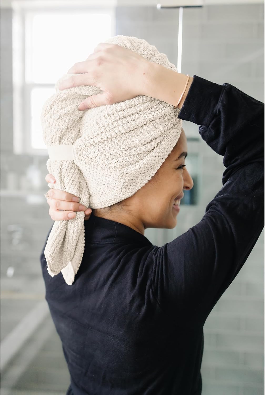 ROLSHOL 2 Packs Large Microfiber Hair Towels for Women, Super Absorbent & Quick Dry Hair Towel Wrap for Curly Hair Long & Short Hair- Anti-Frizz Hair Turbans for Wet Hair - 27.5''*39.4''