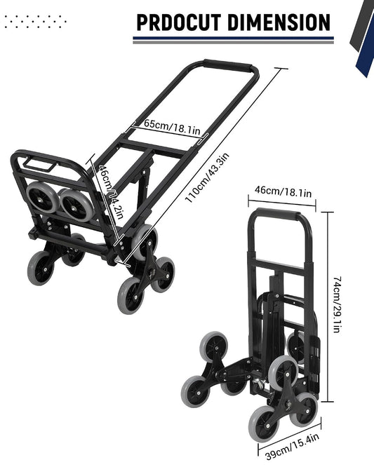 Garvee 330LBS Foldable Hand Truck with Stair Climbing Wheels