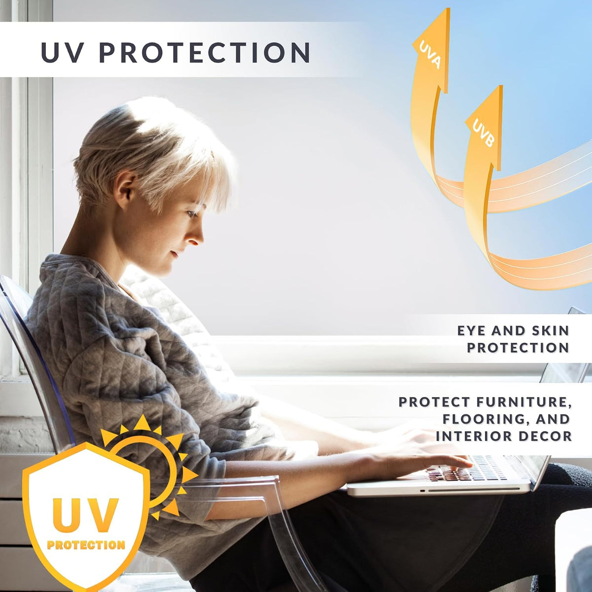 Blackout Light Effects Window Privacy Film by Artscape - Light Blocking Blackout Film, Static Cling, Full Coverage Privacy, Light Control, Helps Create a Calm, Focused Space - 17.72 x 72 Inch