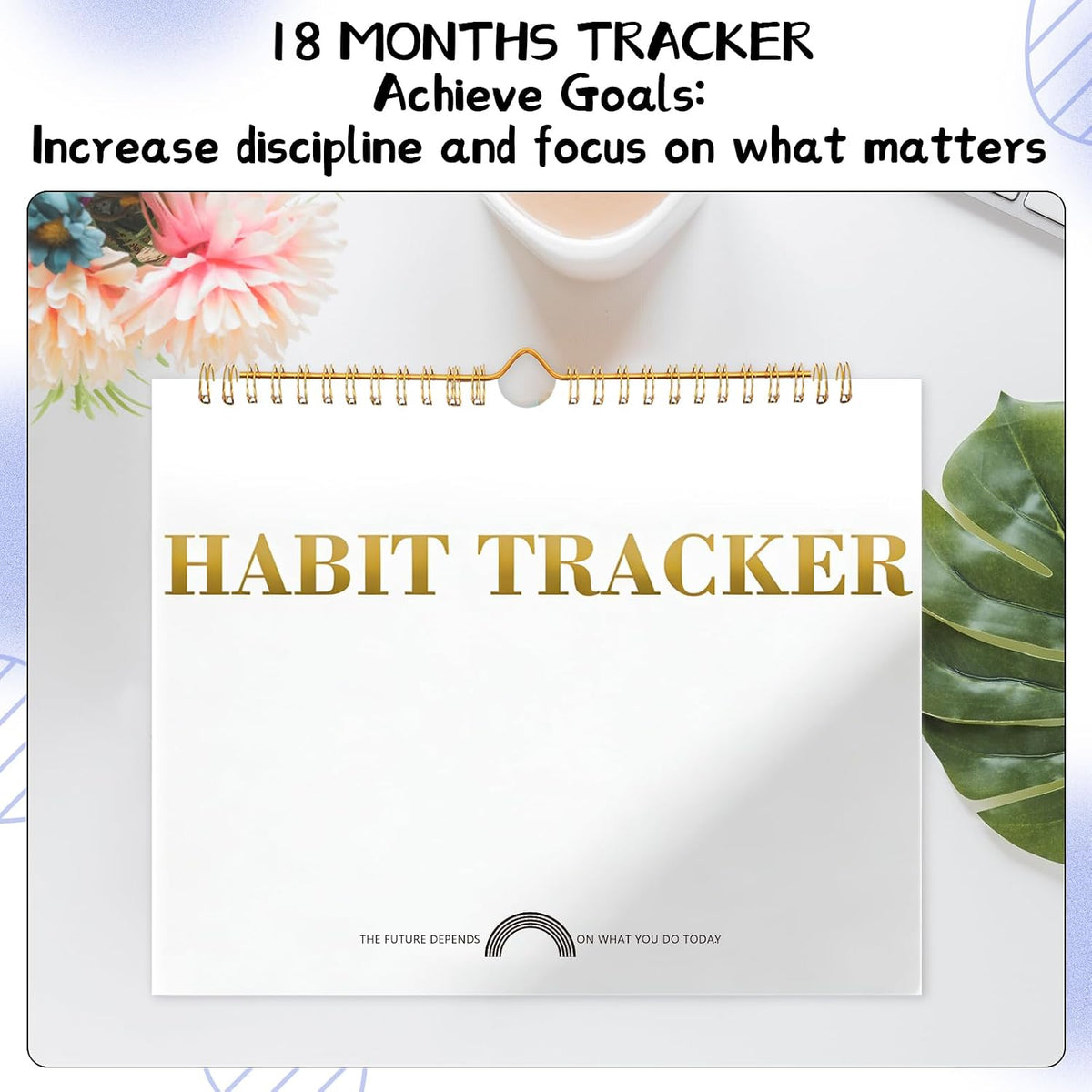 Thboxes Writable Habit Tracker Calendar, Undated 18 Months Daily, Weekly, Monthly Habit Journal with Spiral Planner for Goal Setting, Boost Productivity & Workout Motivation